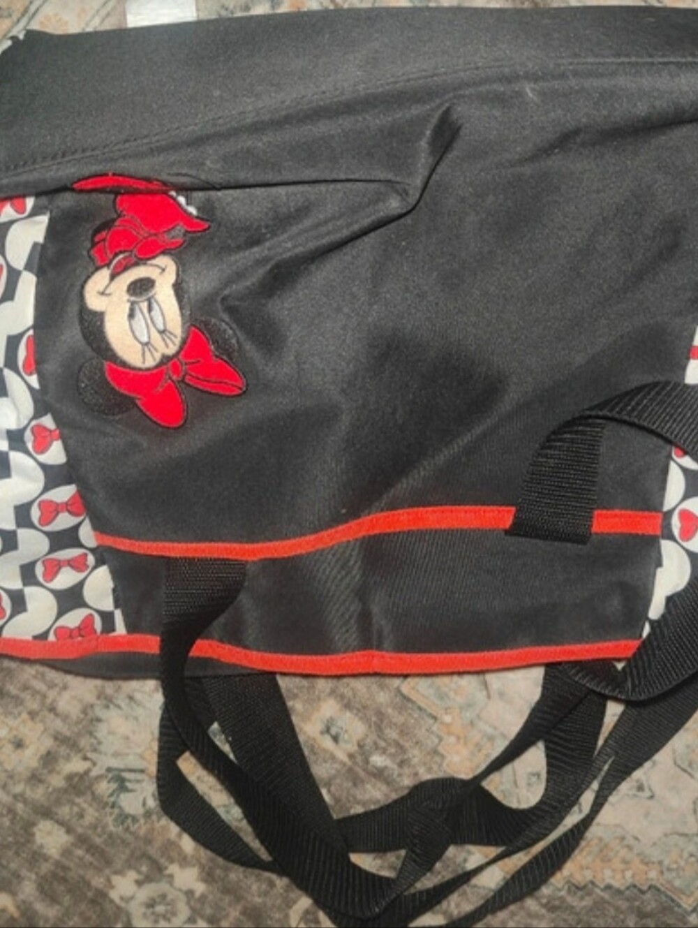 Disney Minnie Mouse Black and Red Kids Duffel Bag